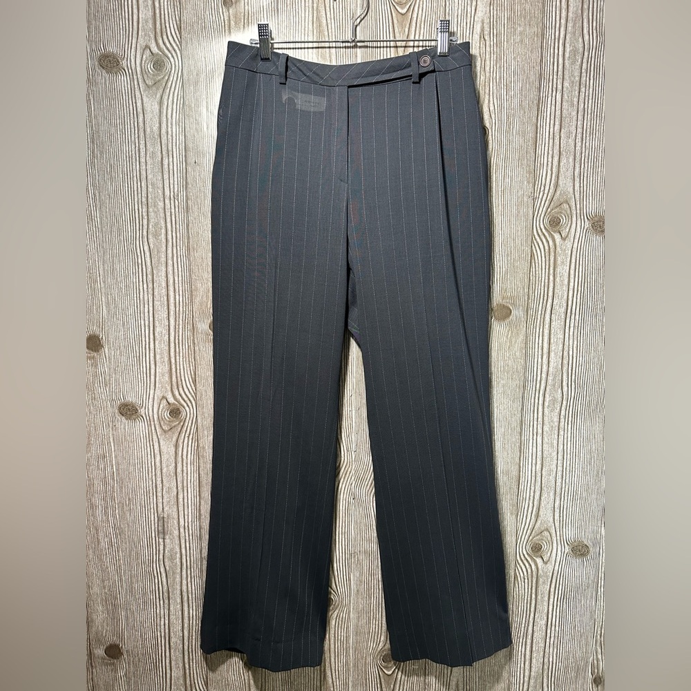 Akris Gray Wool Pinstripe Pants Sz 10